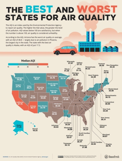 These were the best and worst places for air quality in 2021, new report shows